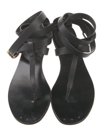 Gucci Leather T-Strap Sandals