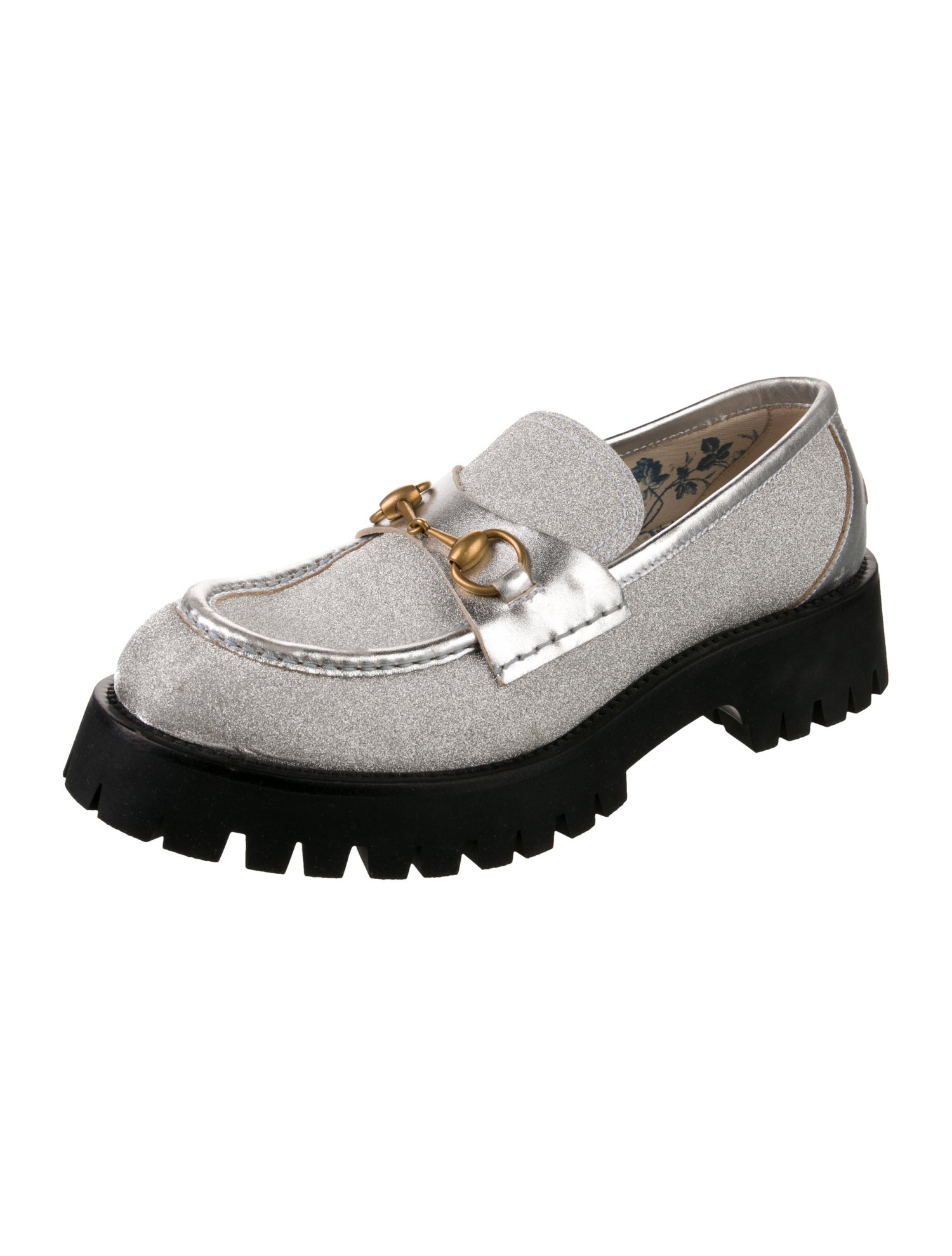 Gucci Horsebit Accent Glitter Loafers
