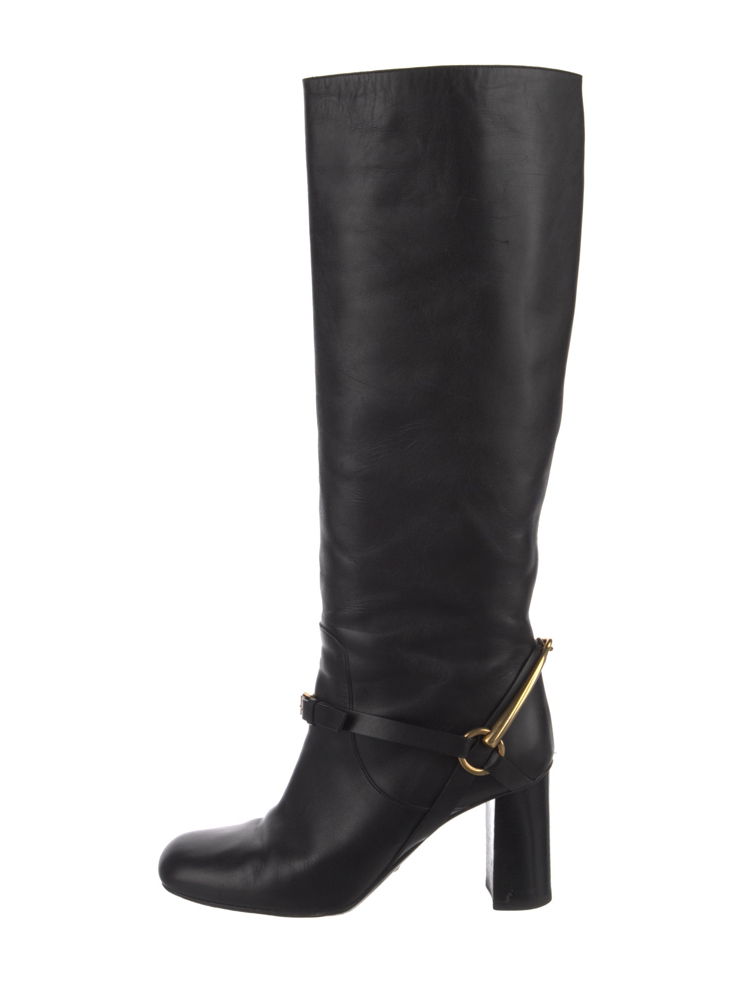 Gucci Horsebit Accent Leather Riding Boots
