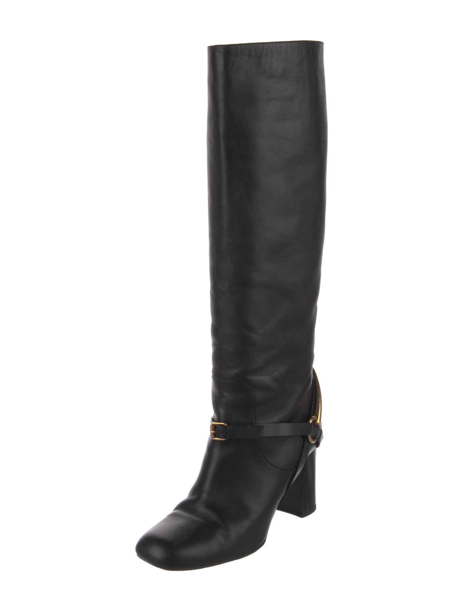 Gucci Horsebit Accent Leather Riding Boots