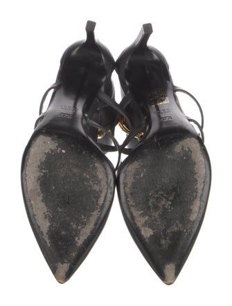 Gucci Horsebit Accent Leather T-Strap Pumps