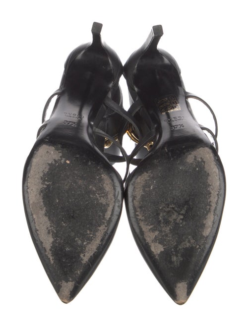 Gucci Horsebit Accent Leather T-Strap Pumps