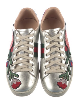 Gucci Flora Print Leather Sneakers