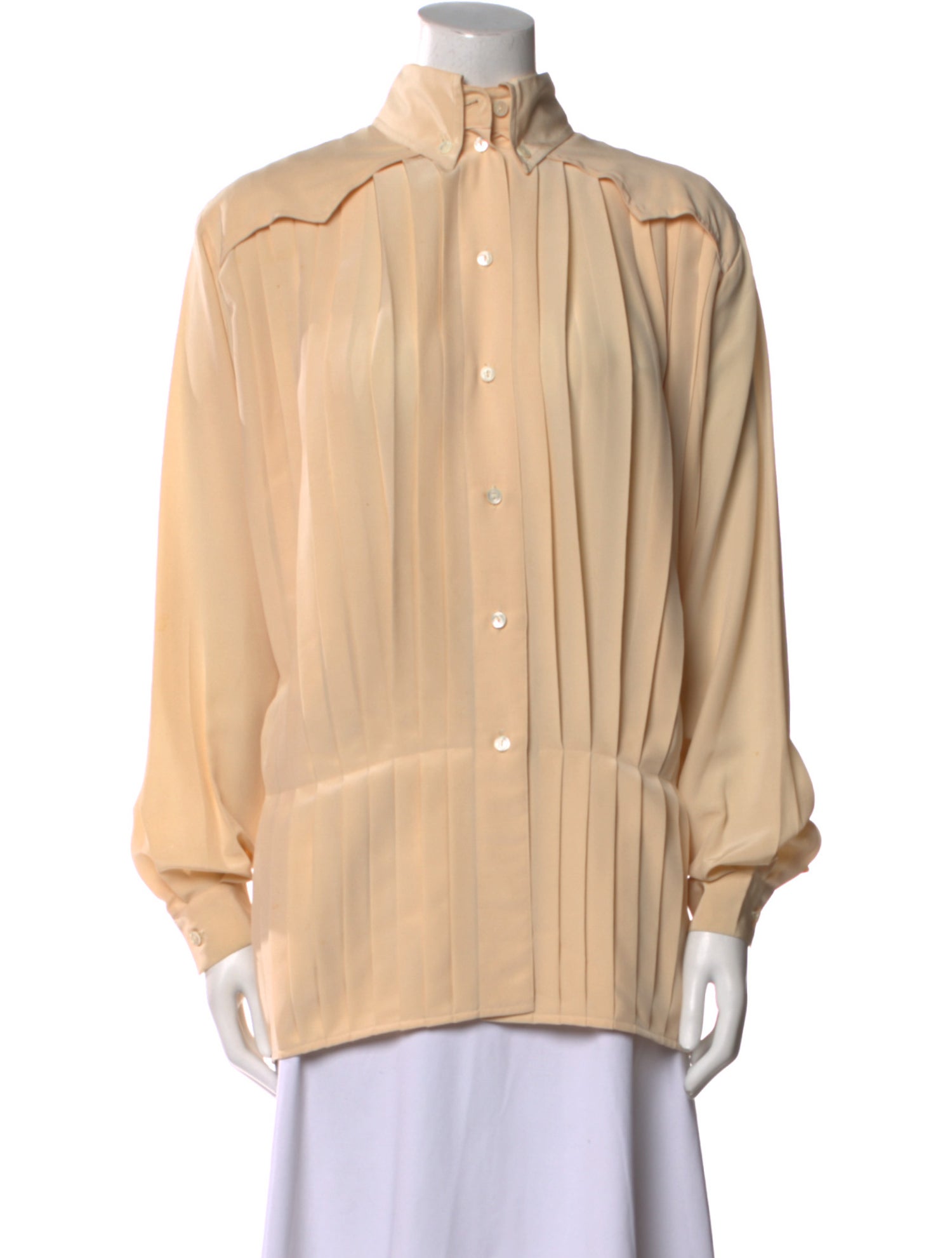 Gucci Silk Long Sleeve Button-Up Top