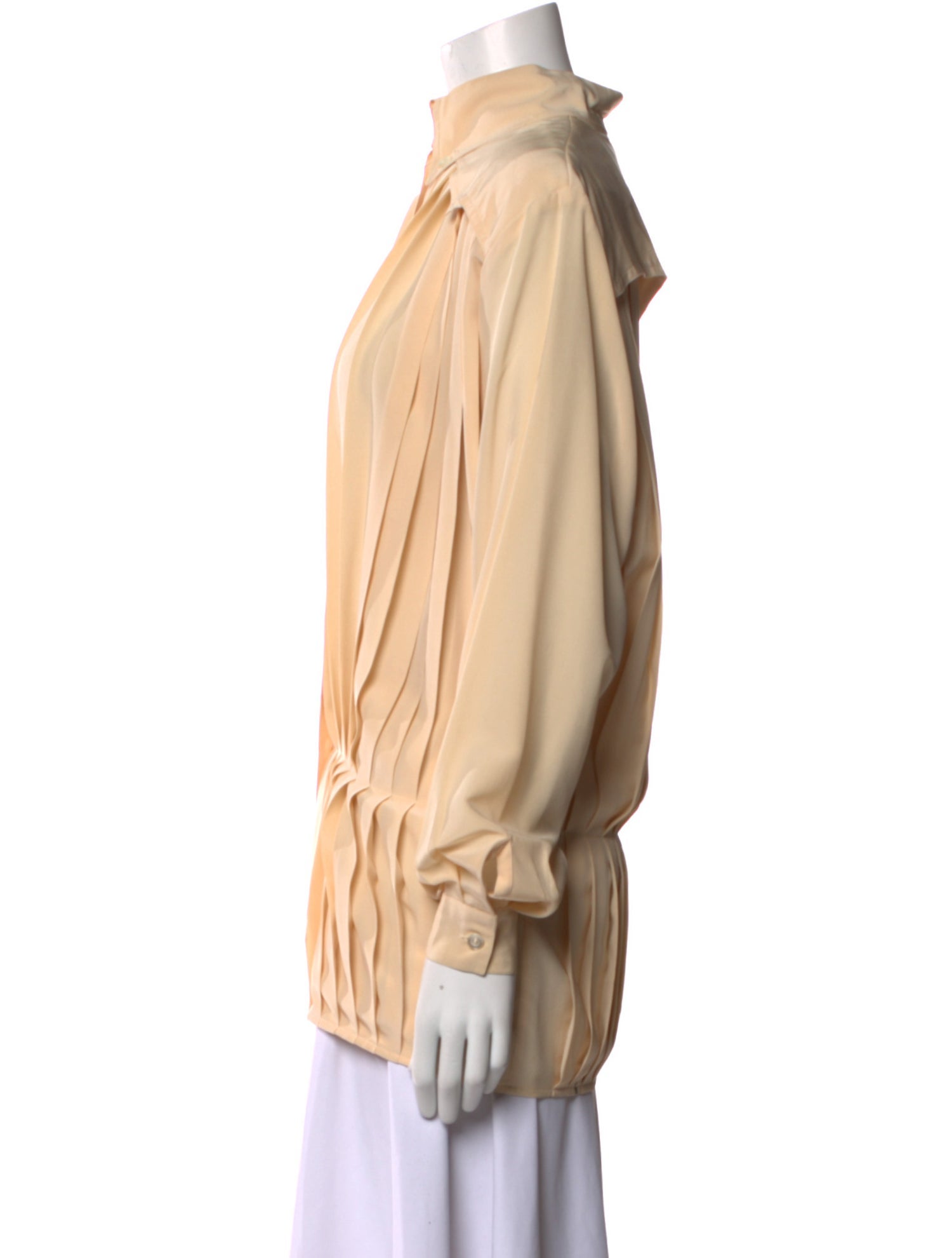 Gucci Silk Long Sleeve Button-Up Top