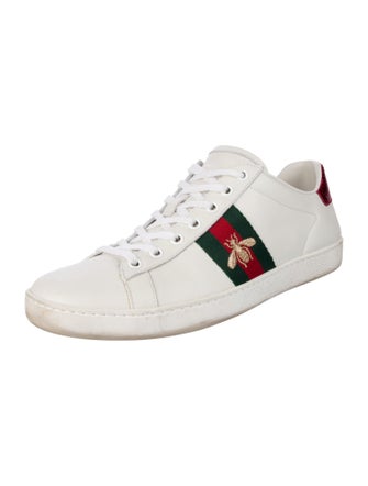 Gucci Web Accent Leather Sneakers