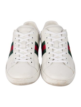 Gucci Web Accent Leather Sneakers