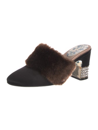 Gucci Interlocking G Logo Satin Mules