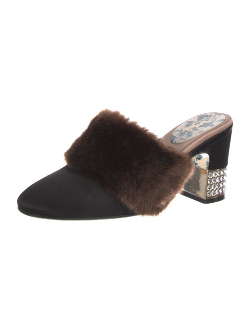 Gucci Interlocking G Logo Satin Mules