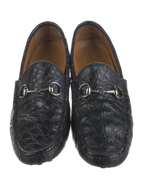 Gucci Sylvie Web Accent Crocodile Drivers