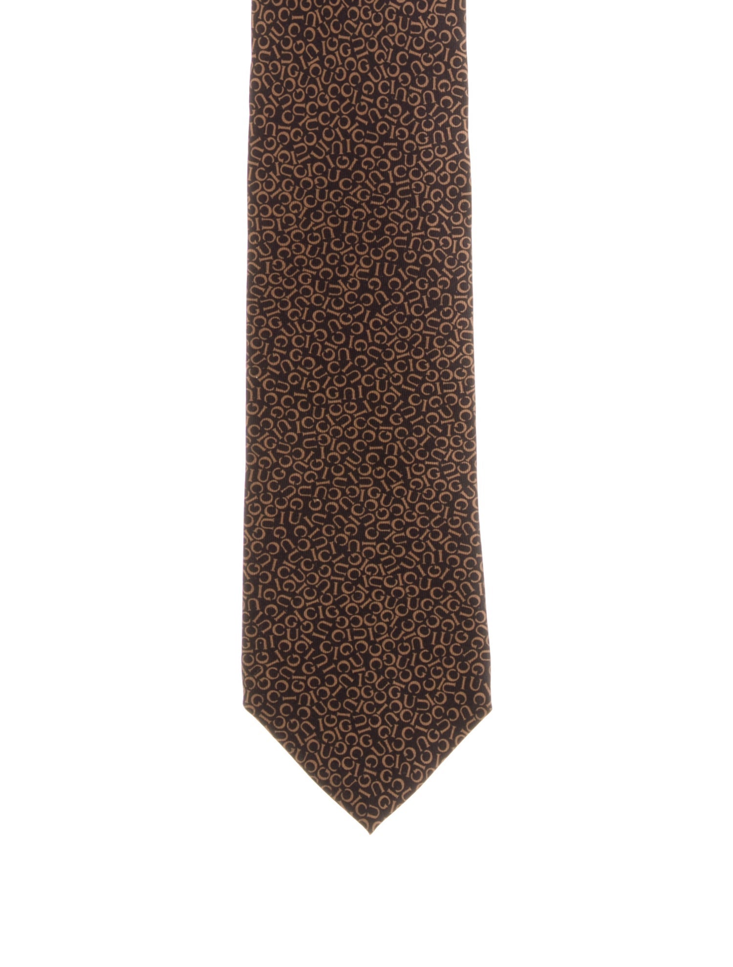 Gucci Brown Printed Silk Tie