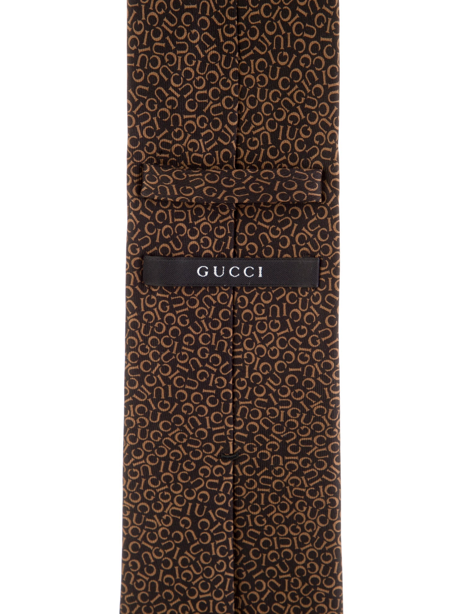 Gucci Brown Printed Silk Tie