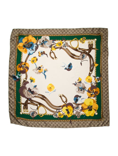 Gucci Silk Floral Print Scarf