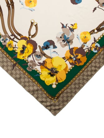 Gucci Silk Floral Print Scarf