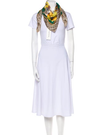 Gucci Silk Floral Print Scarf