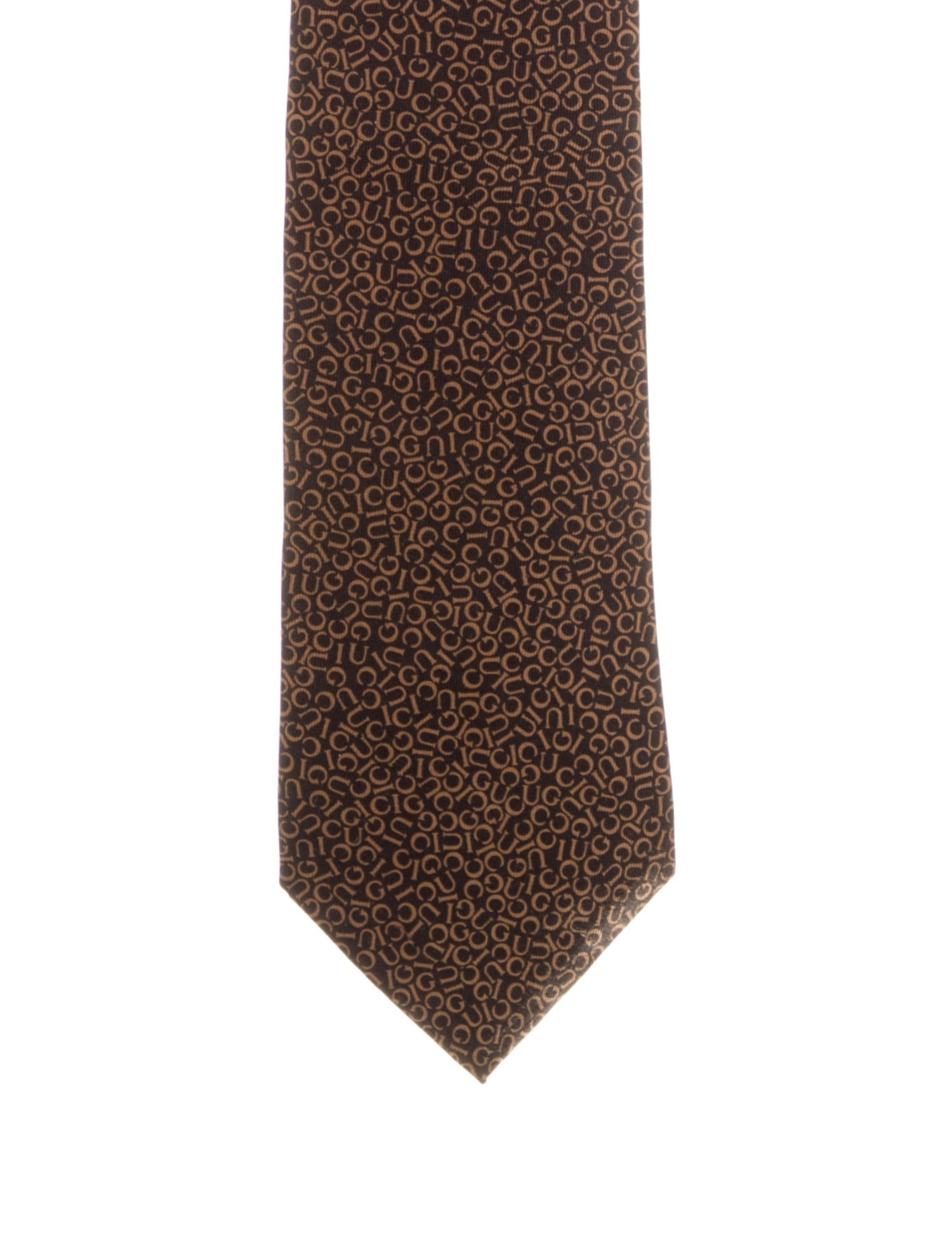 Gucci Brown Printed Silk Tie