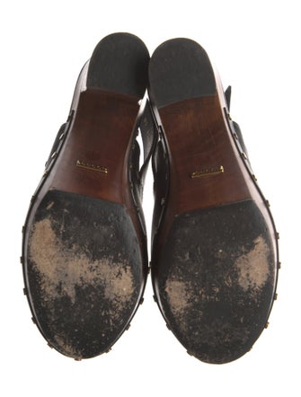 Gucci Horsebit Accent Leather Slingback Pumps