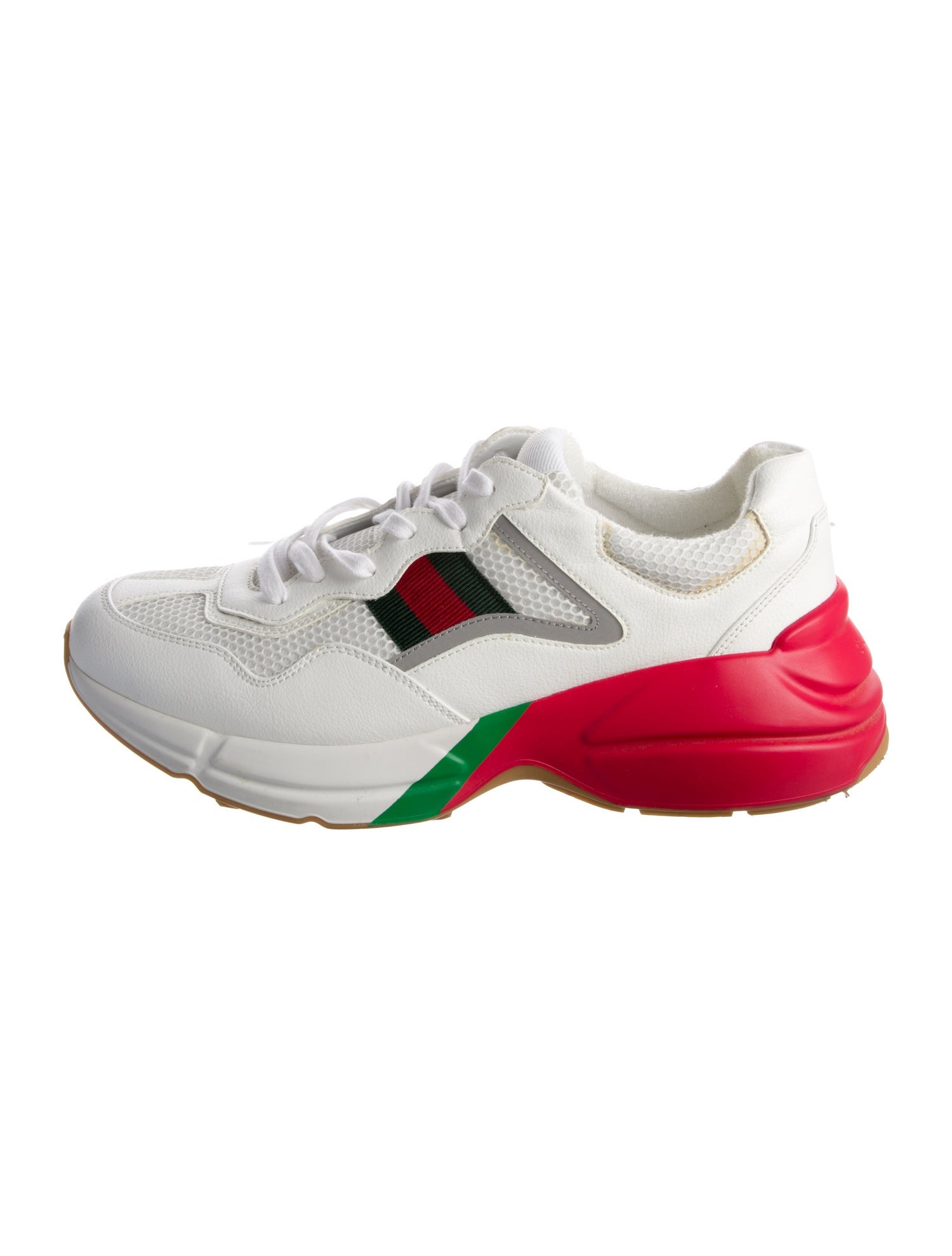 Gucci Web Accent Leather Sneakers