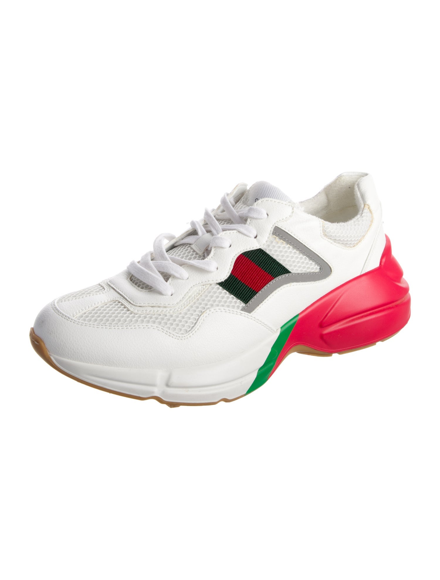 Gucci Web Accent Leather Sneakers