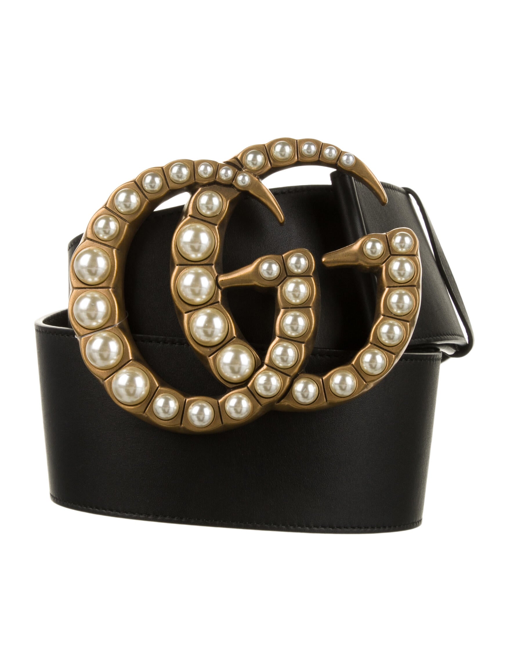 Gucci Faux Pearl Accents Wide Belt