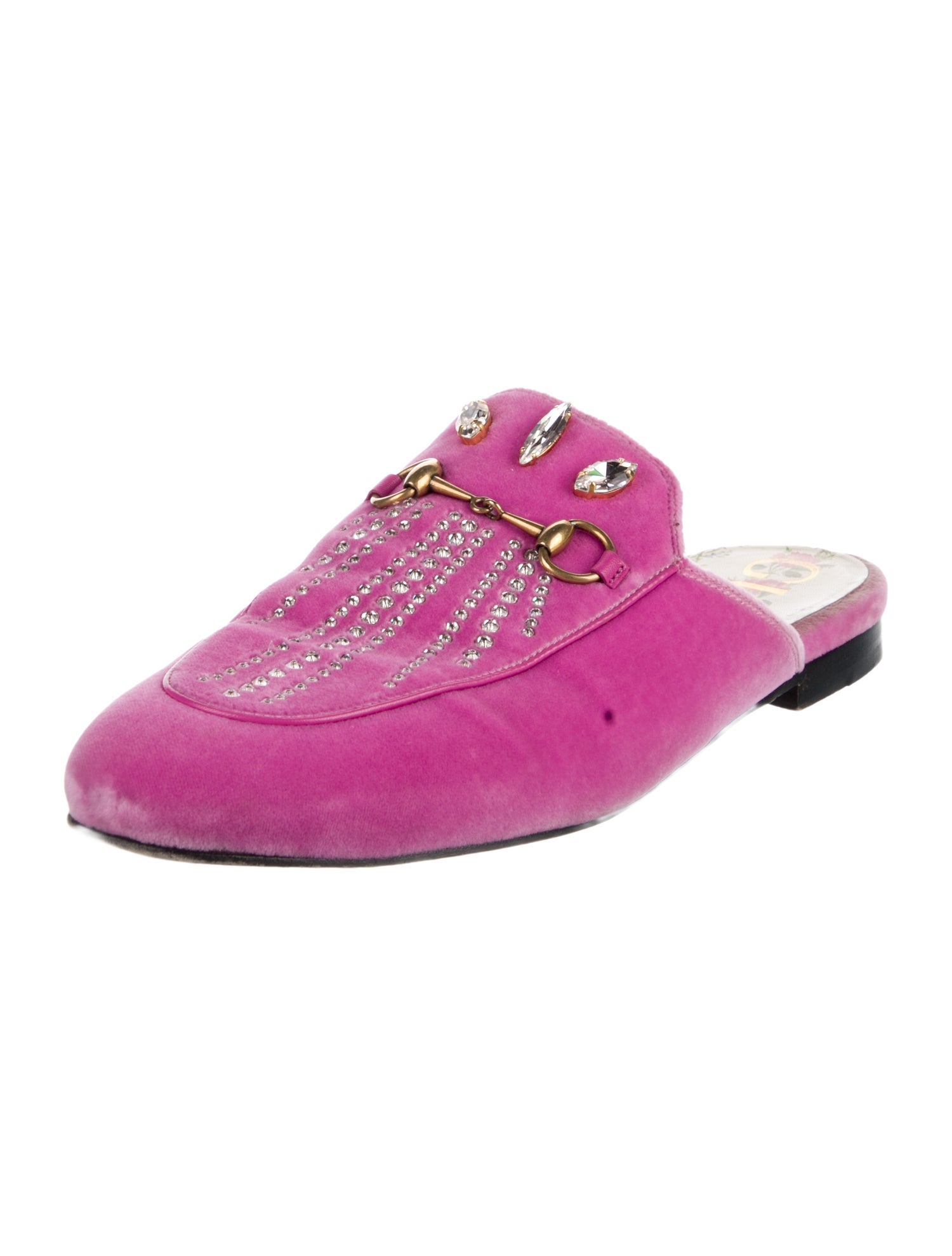 Gucci Horsebit Accent Velvet Mules