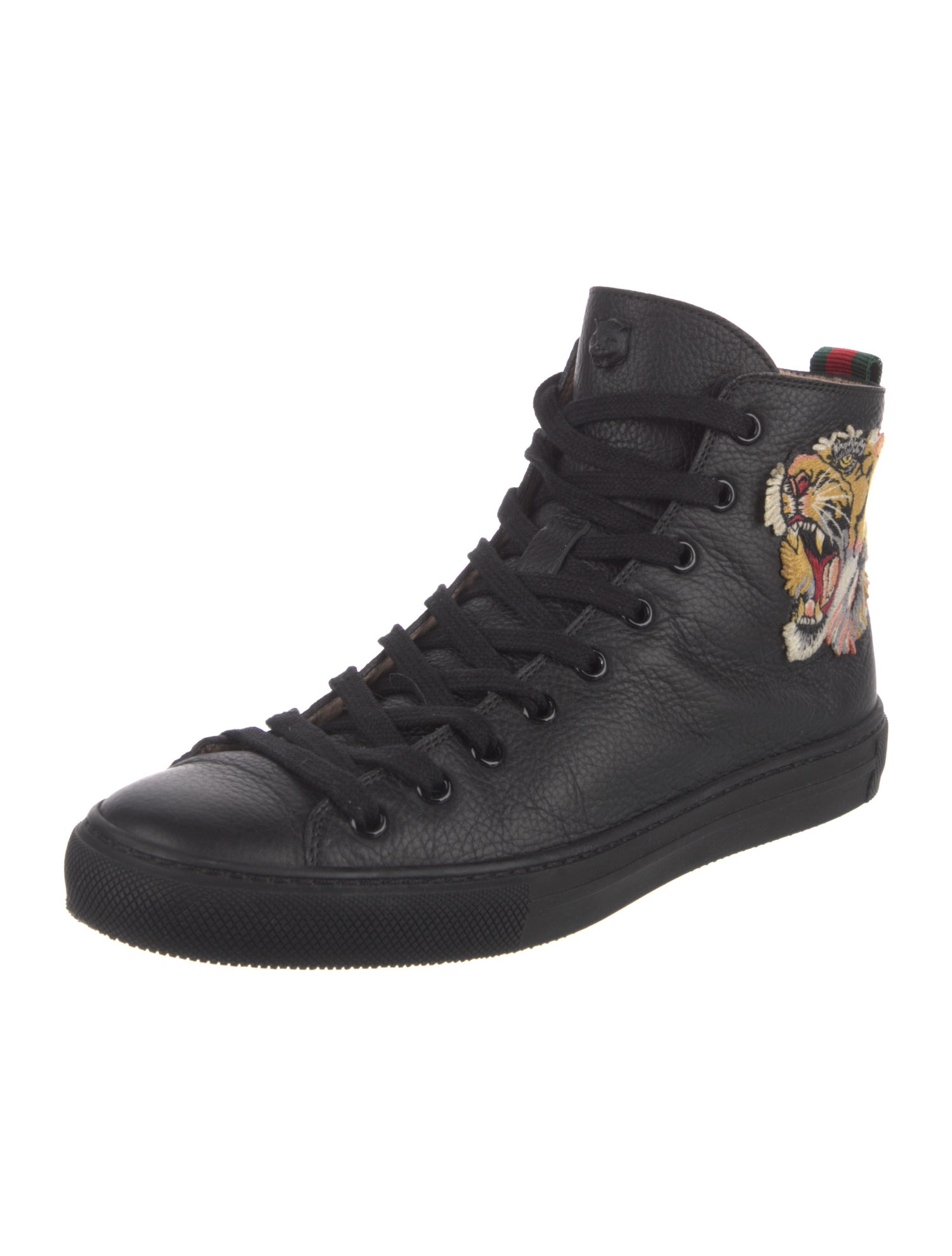 Gucci Web Accent Leather Sneakers