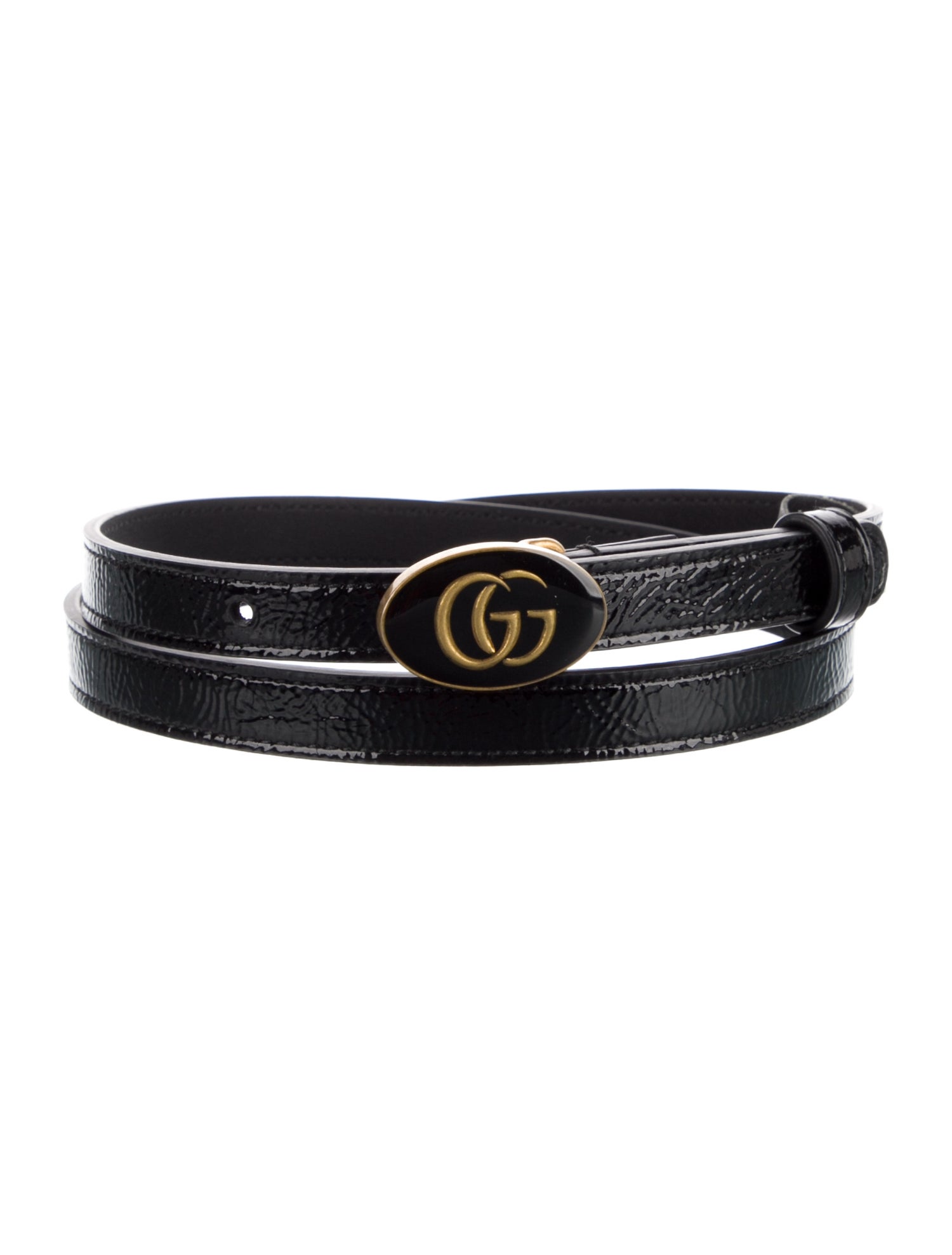 Gucci Running GG Logo Skinny Belt Double G Logo Belt