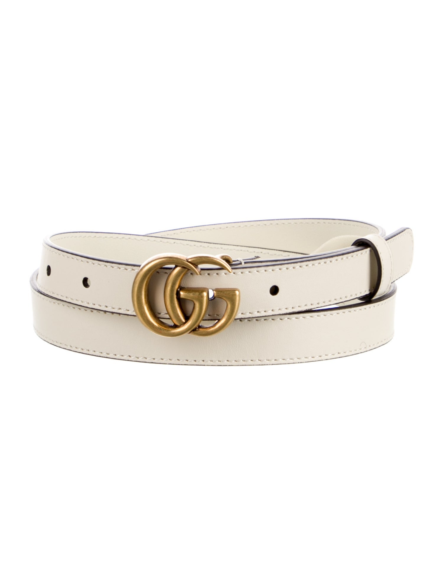 Gucci Double G Logo Skinny Belt