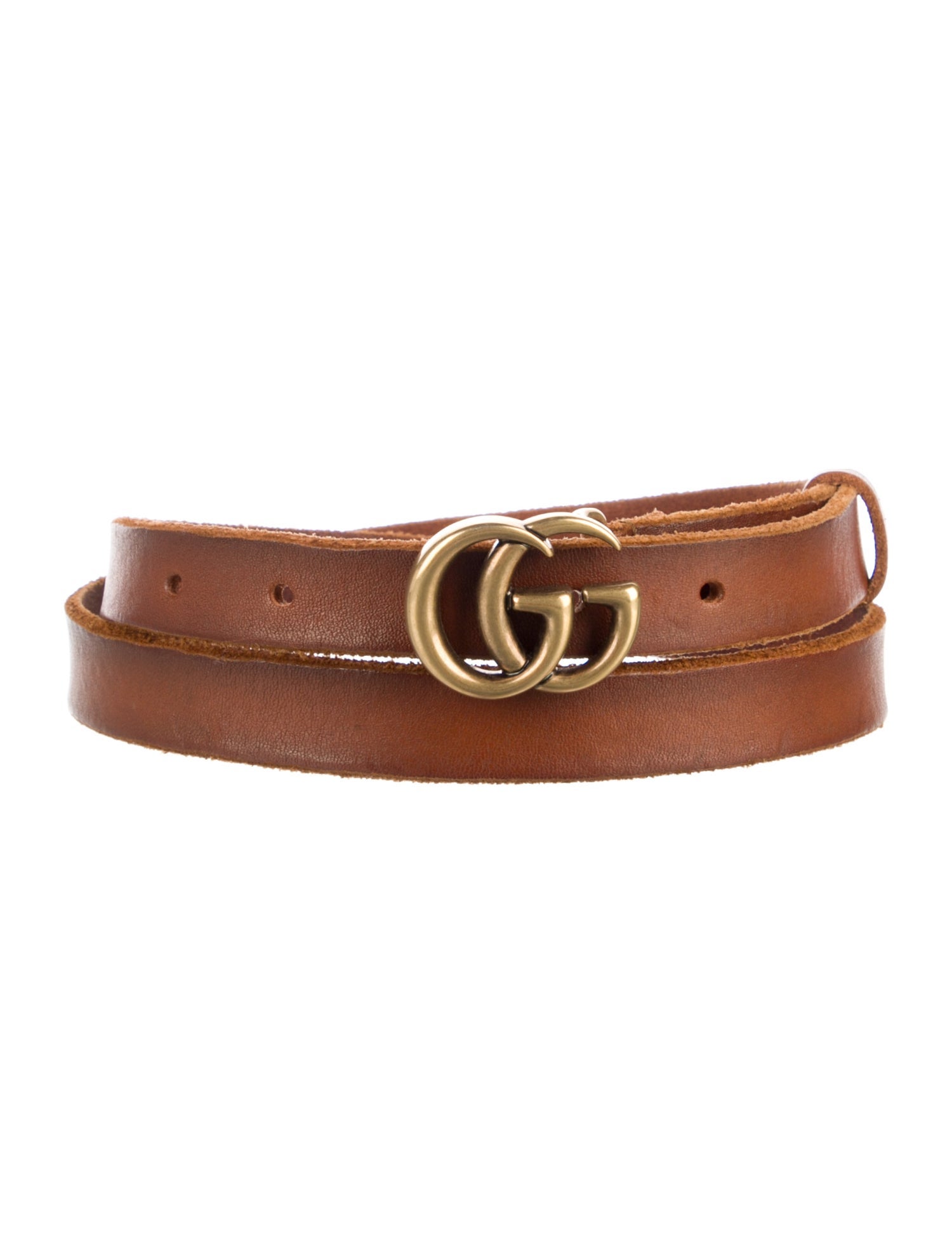 Gucci Double G Logo Skinny Belt