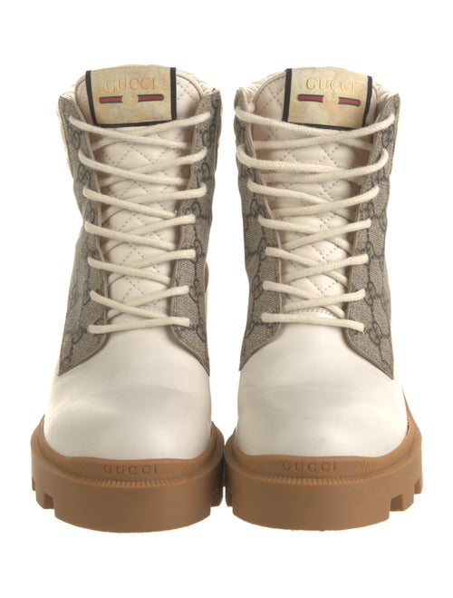 Gucci GG Supreme Leather Combat Boots