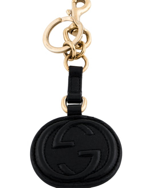 Gucci Leather Interlocking G Keychain