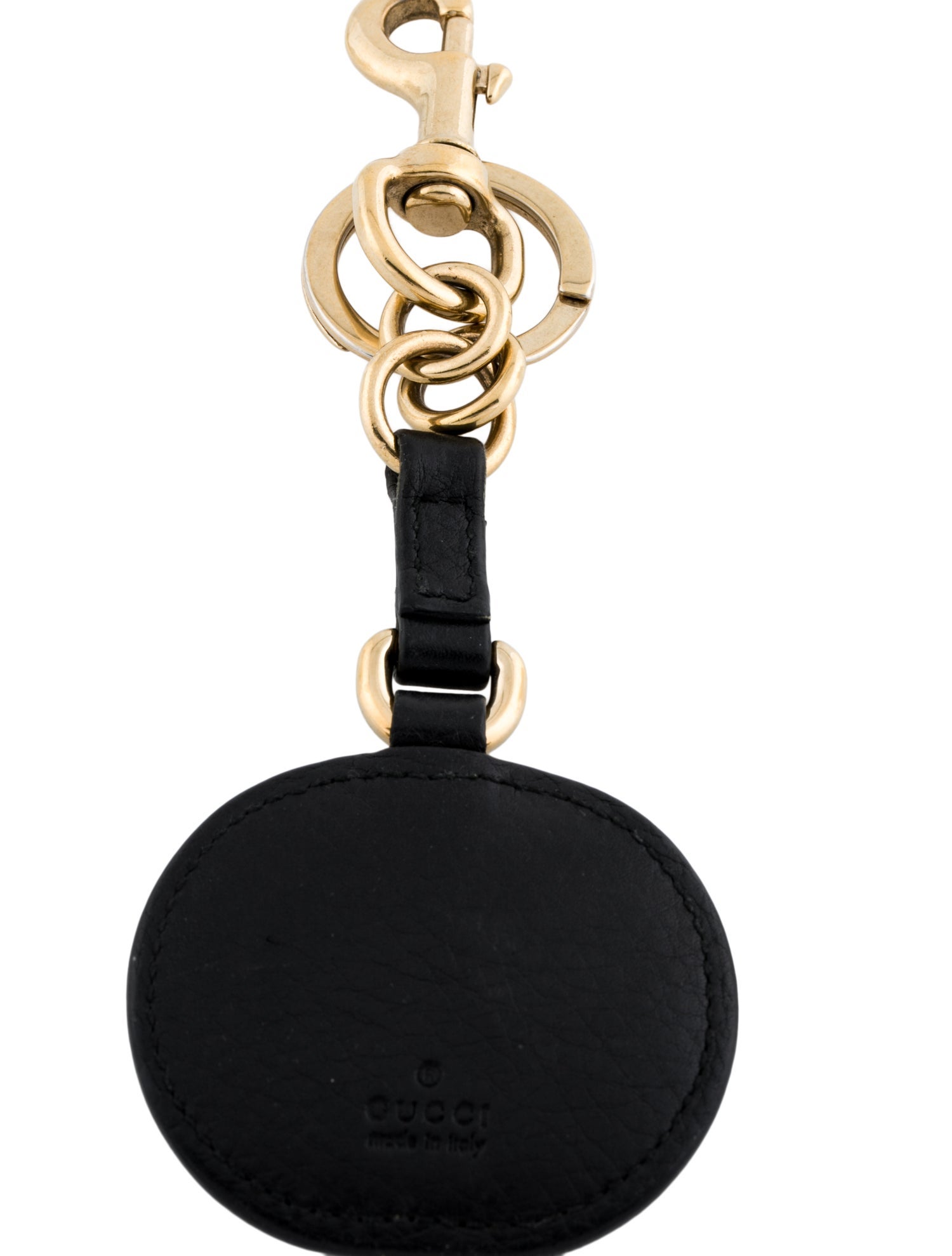 Gucci Leather Interlocking G Keychain