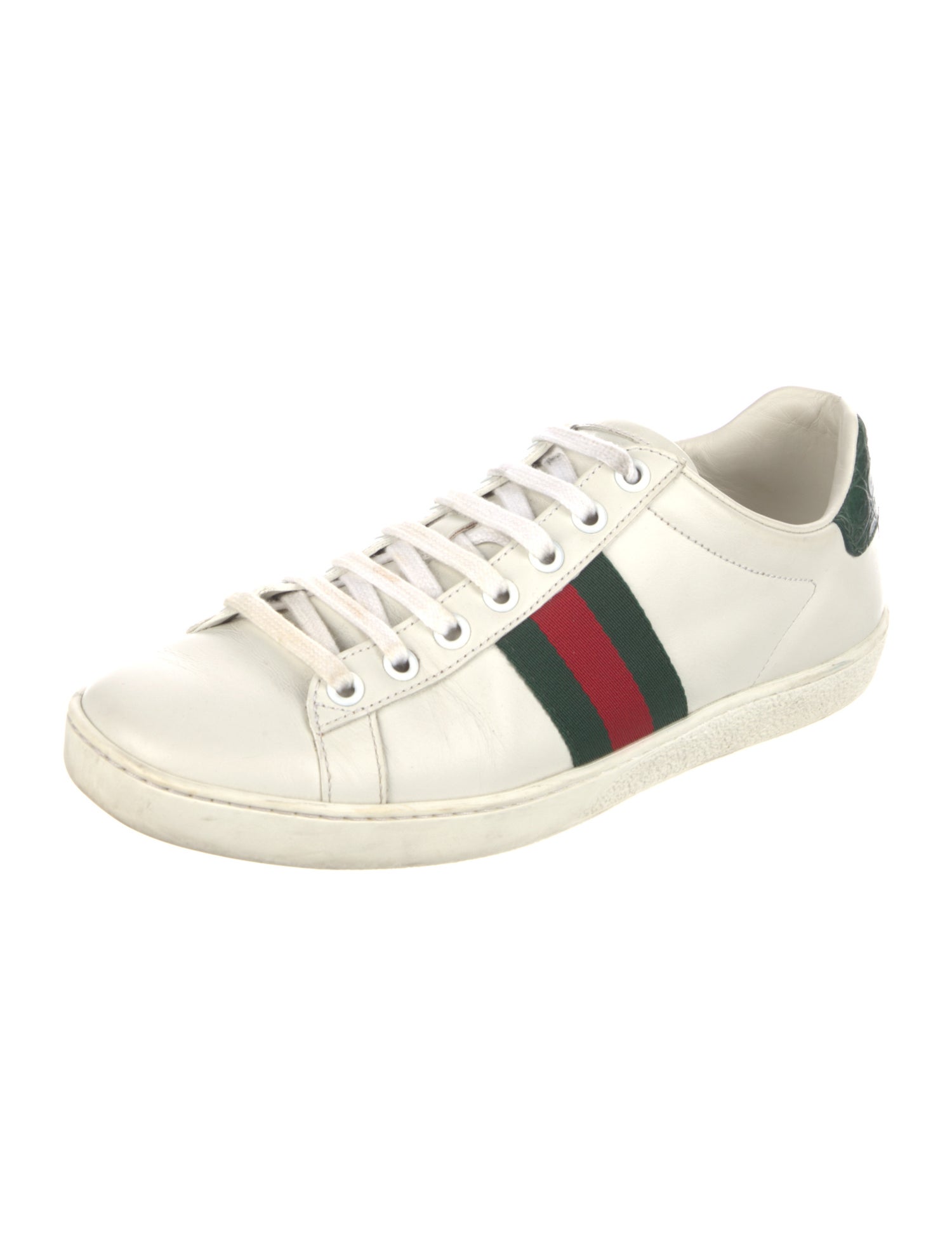 Gucci Web Accent Leather Sneakers
