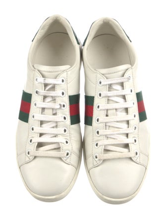 Gucci Web Accent Leather Sneakers