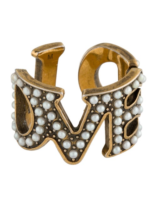 Gucci Faux Pearl 'Loved' Band Ring