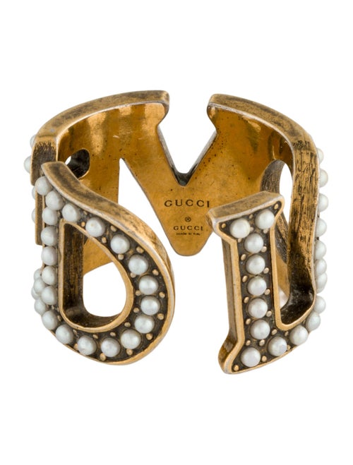 Gucci Faux Pearl 'Loved' Band Ring