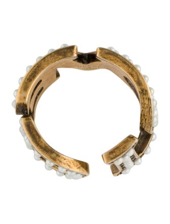 Gucci Faux Pearl 'Loved' Band Ring