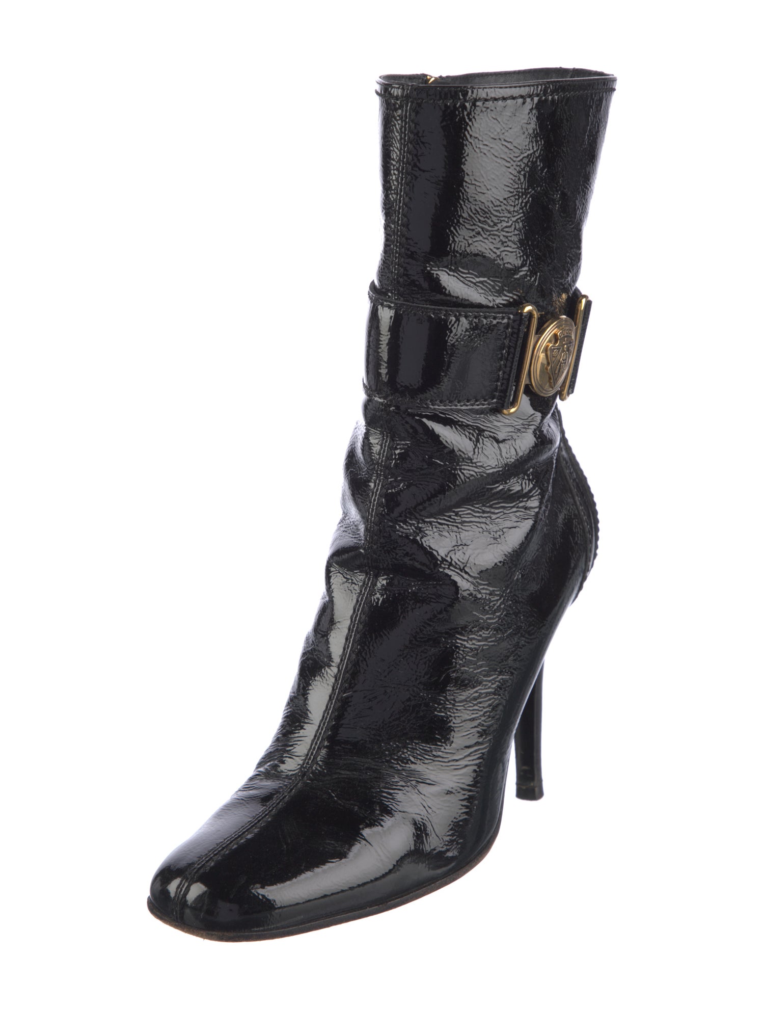 Gucci Hysteria Accent Patent Leather Boots