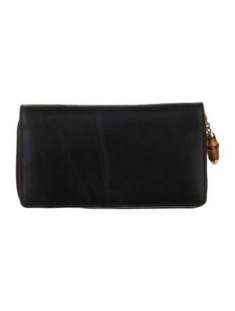 Gucci Faux Pearl Accents Leather Wallet