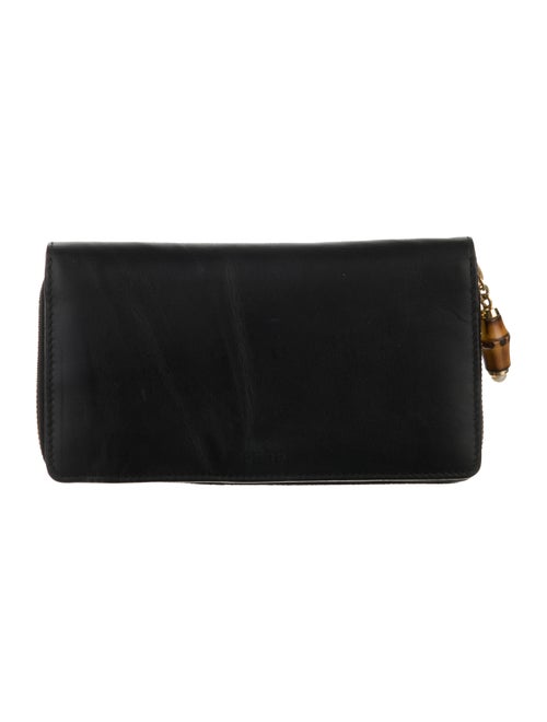 Gucci Faux Pearl Accents Leather Wallet