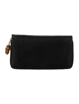 Gucci Faux Pearl Accents Leather Wallet