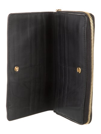 Gucci Faux Pearl Accents Leather Wallet