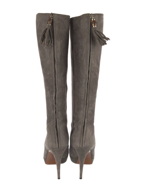 Gucci Bamboo Accent Suede Boots