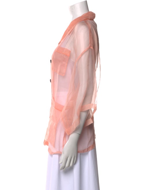 Gucci Silk Three-Quarter Sleeve Button-Up Top