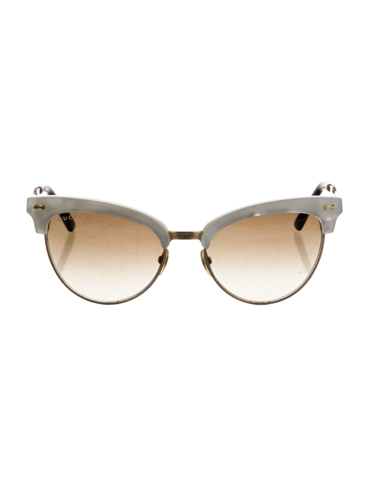 Gucci Damascato Cat Eye Interlocking G Logo Sunglasses