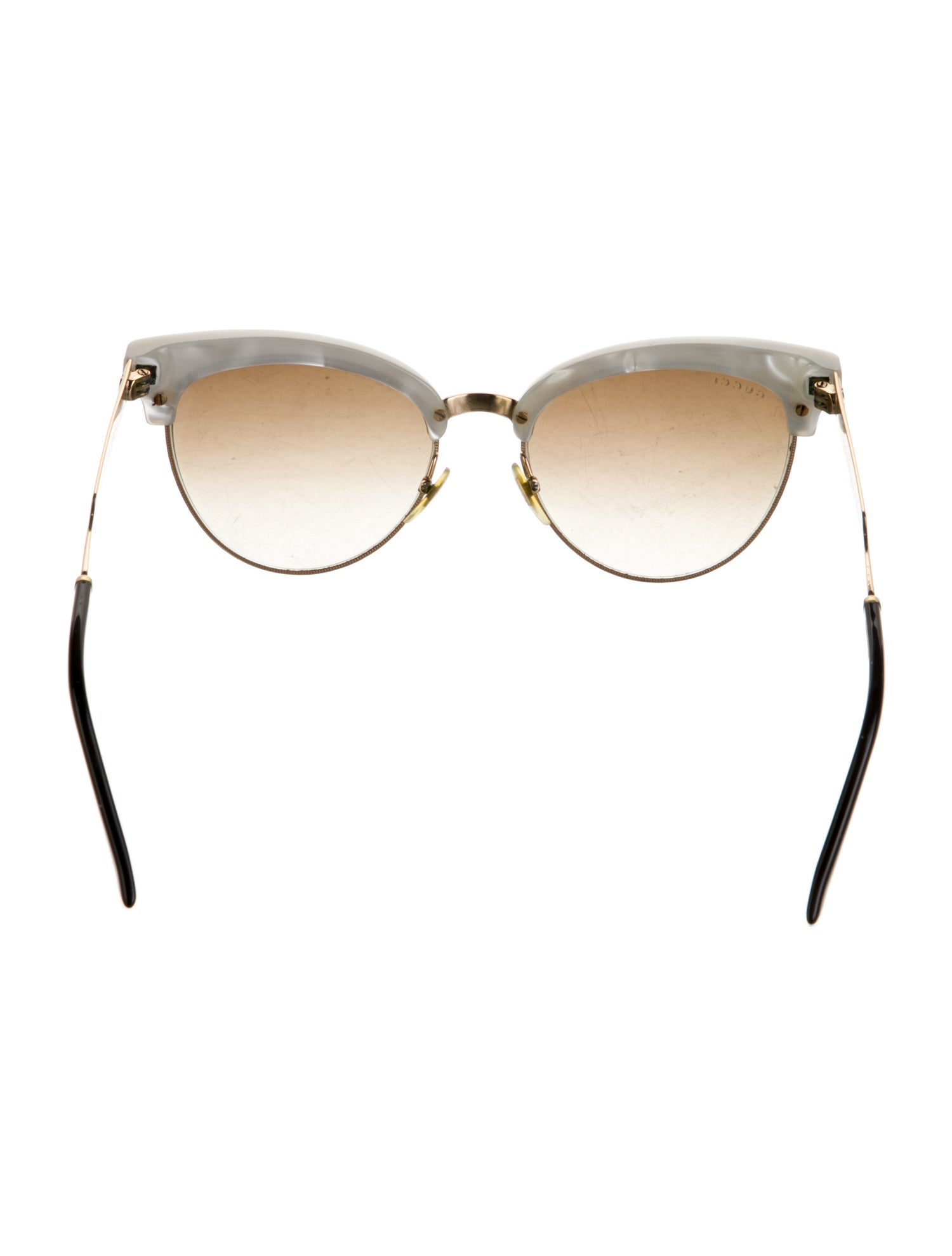 Gucci Damascato Cat Eye Interlocking G Logo Sunglasses