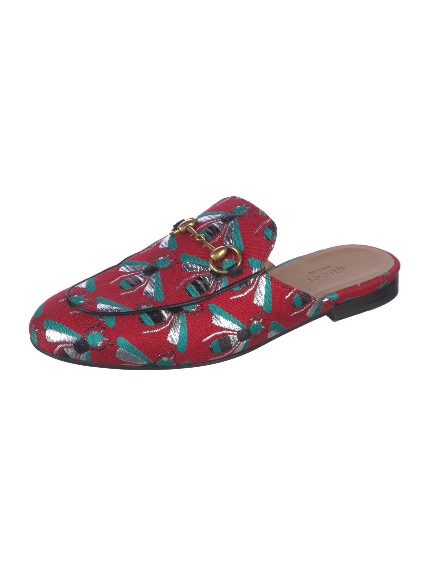 Gucci Horsebit Accent Printed Mules