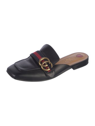Gucci Double G Logo Leather Mules