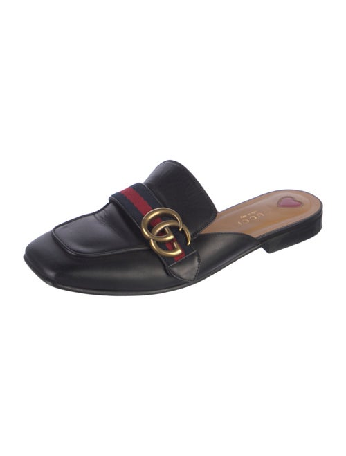Gucci Double G Logo Leather Mules