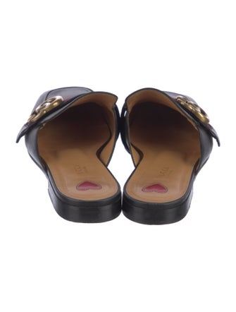 Gucci Double G Logo Leather Mules